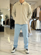 Campera gabardina beige