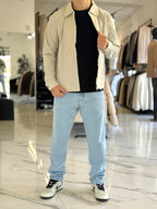 Campera gabardina beige