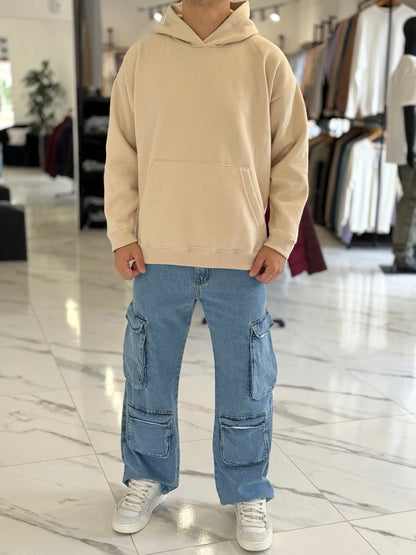 Canguro oversize beige liso