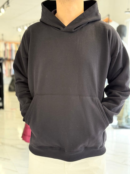Canguro oversize negro liso