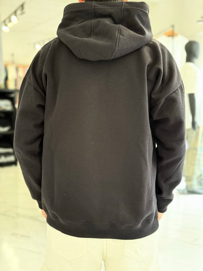 Canguro oversize negro liso