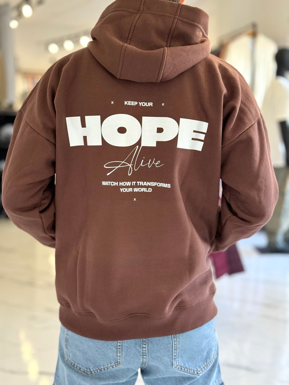 Canguro oversize chocolate "hope"
