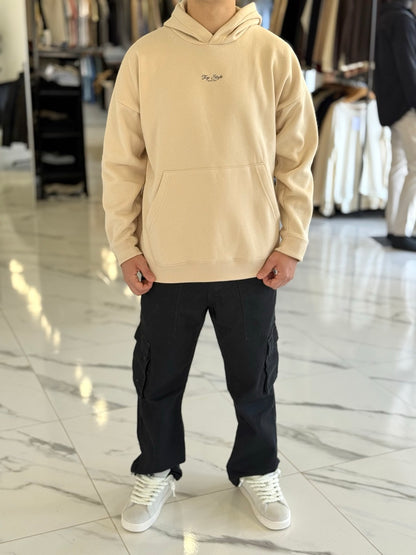 Canguro oversize beige "through"