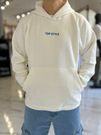 Canguro oversize blanco "wait for nobody"