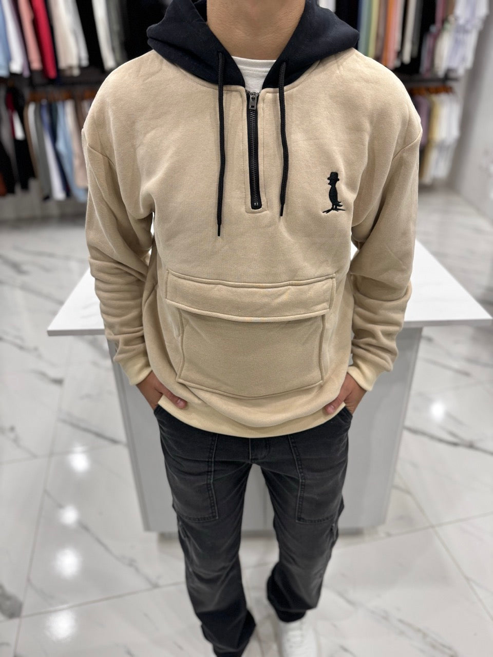 Canguro oversize “habano” beige