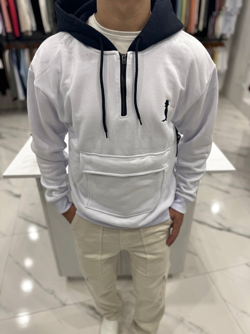 Canguro oversize “habano” blanco