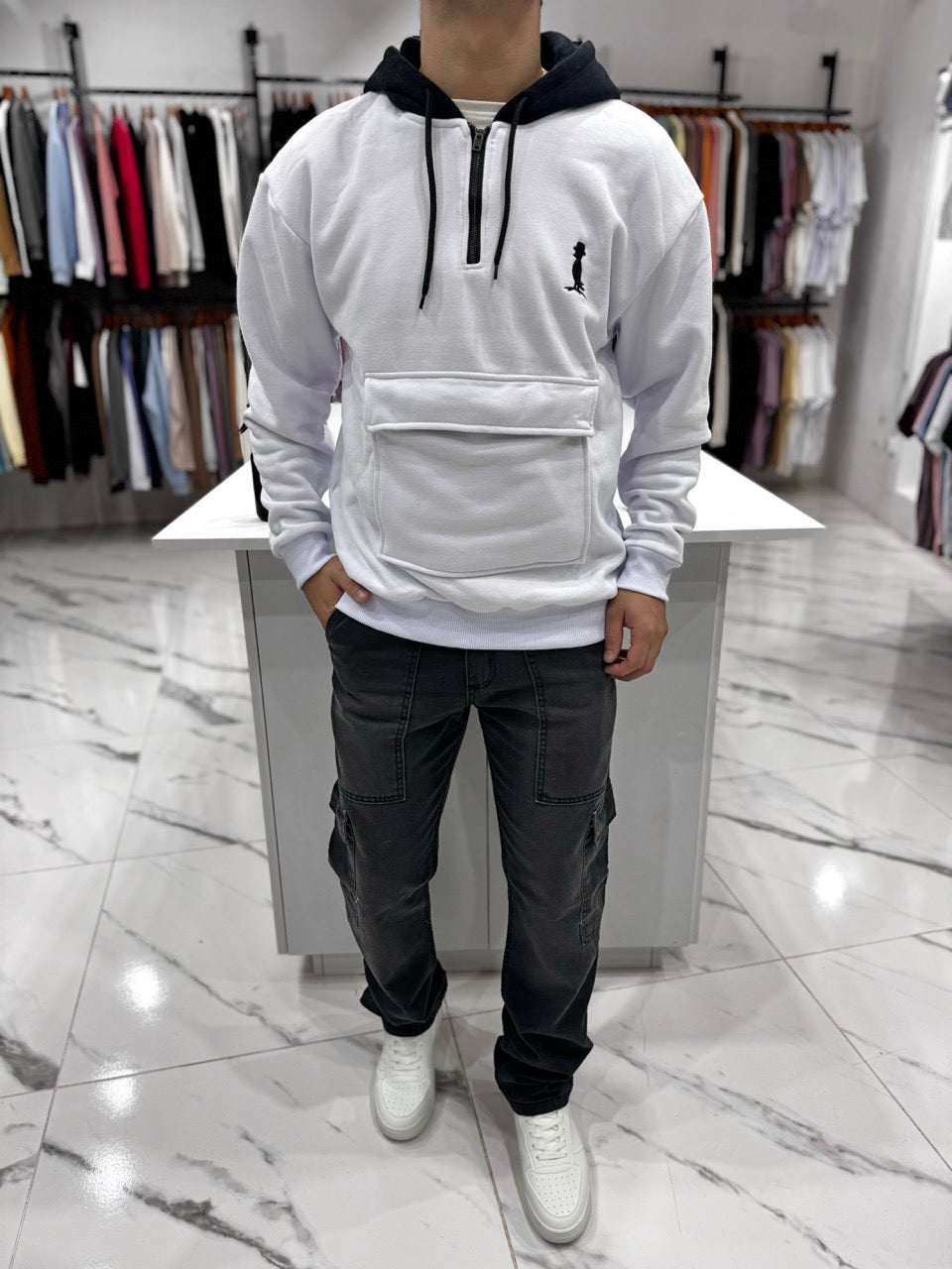 Canguro oversize “habano” blanco
