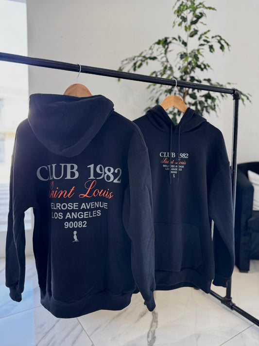 Canguro oversize "club 1982" negro