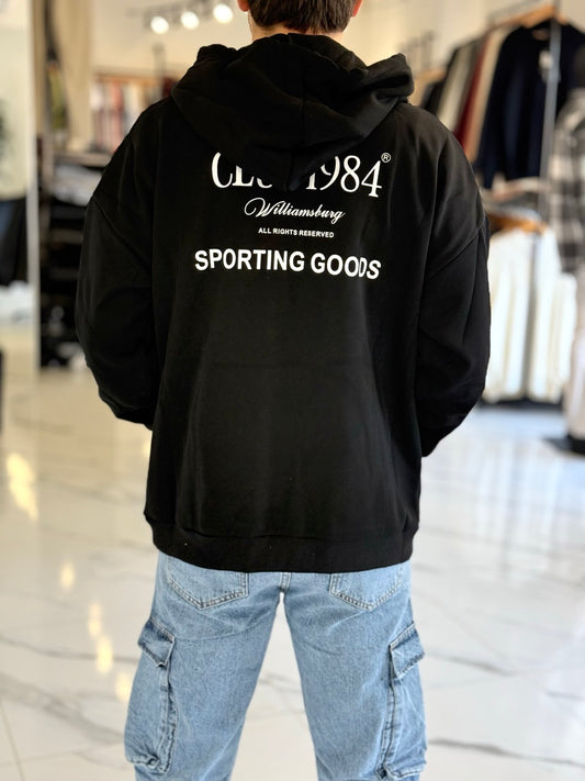 Canguro oversize "club 1984" negro