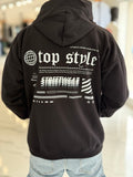 Canguro oversize negro "streetwear"