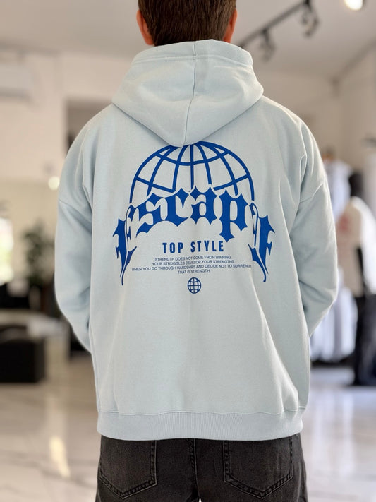 Canguro oversize celeste "escape"