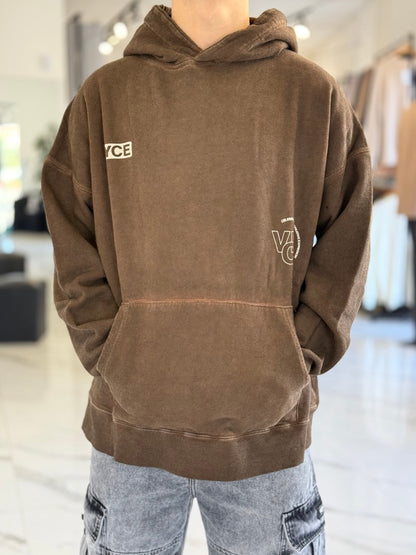 Canguro oversize marrón gastado "Celebrate"