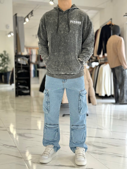 Canguro oversize gastado "Flower"