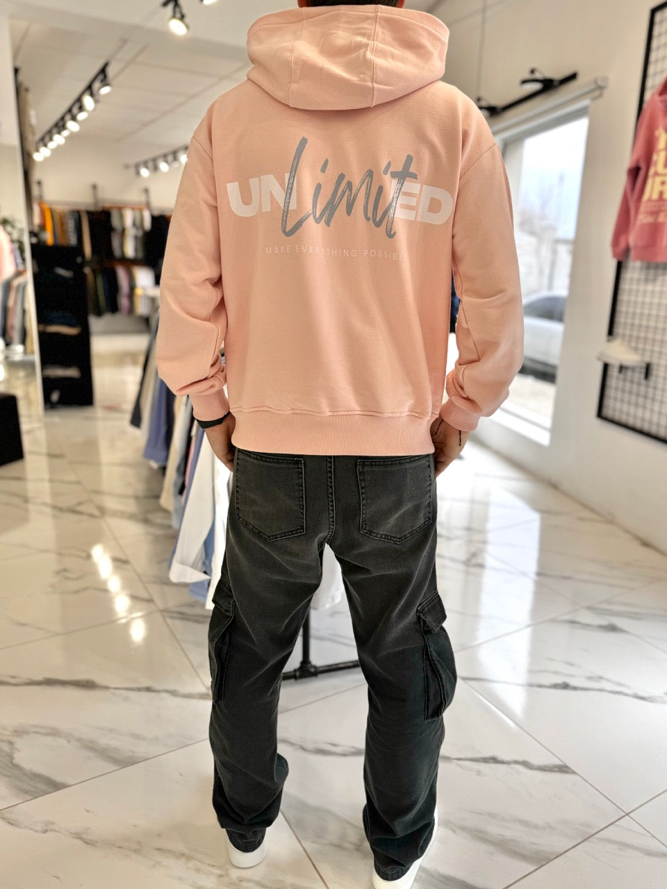 Canguro oversize rosa "unlimited"