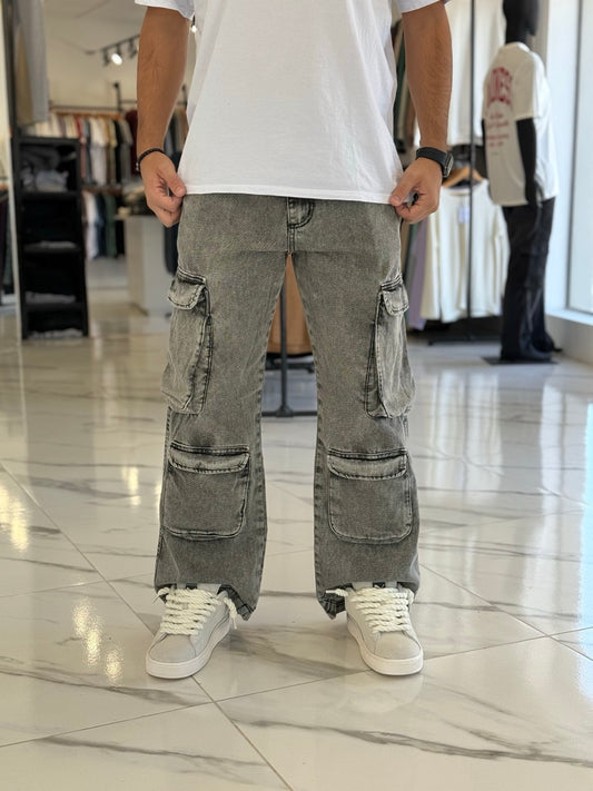 Jean cargo "4 bolsillos" gris II