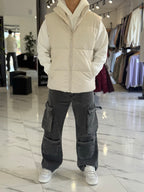 Chaleco cuerina beige