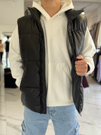 Chaleco cuerina negro