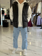 Chaleco cuerina negro