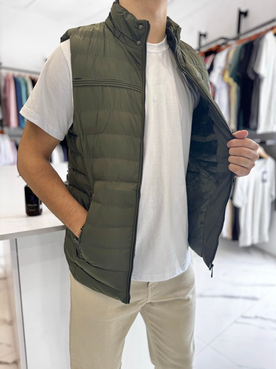Chaleco nylon verde