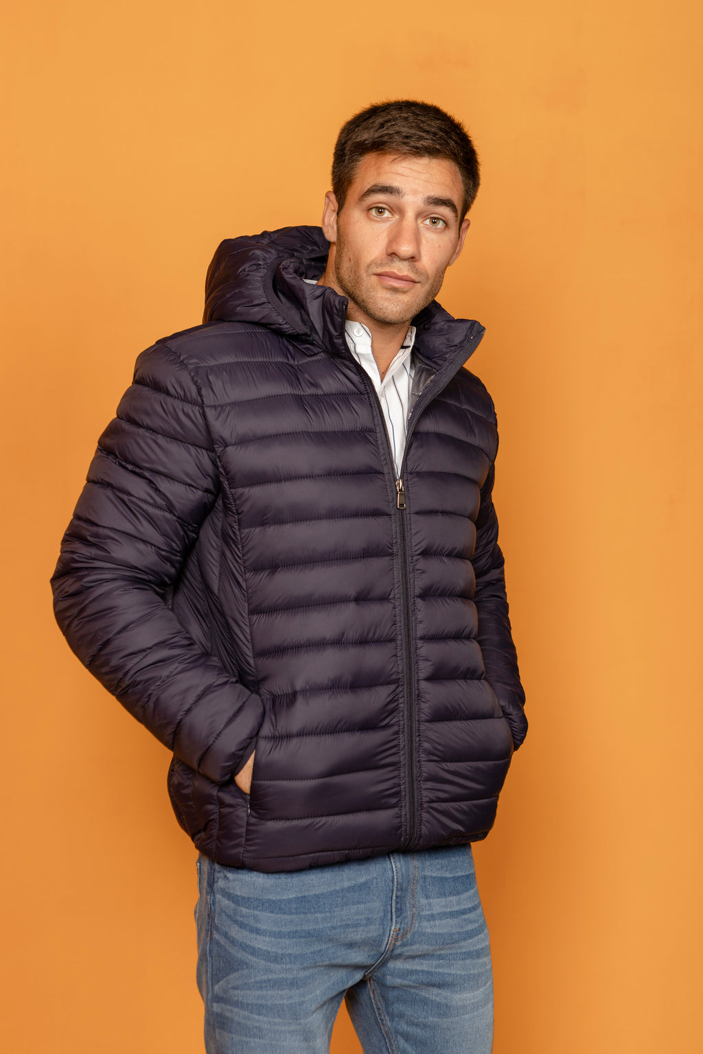 Campera capitoneada azul