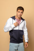 Campera con felpa combinada