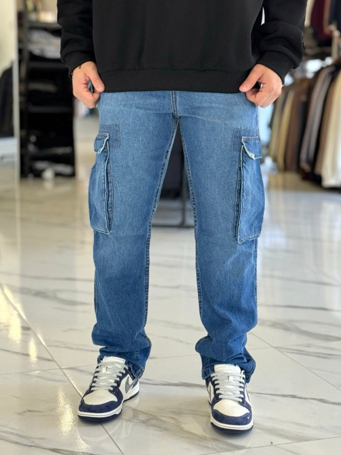 Jean cargo "Brooklyn" azul