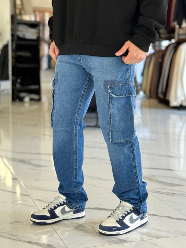 Jean cargo "Brooklyn" azul