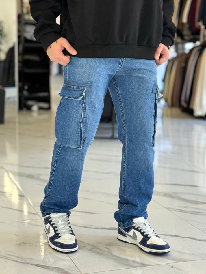 Jean cargo "Brooklyn" azul