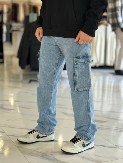 Jean cargo "Brooklyn" celeste