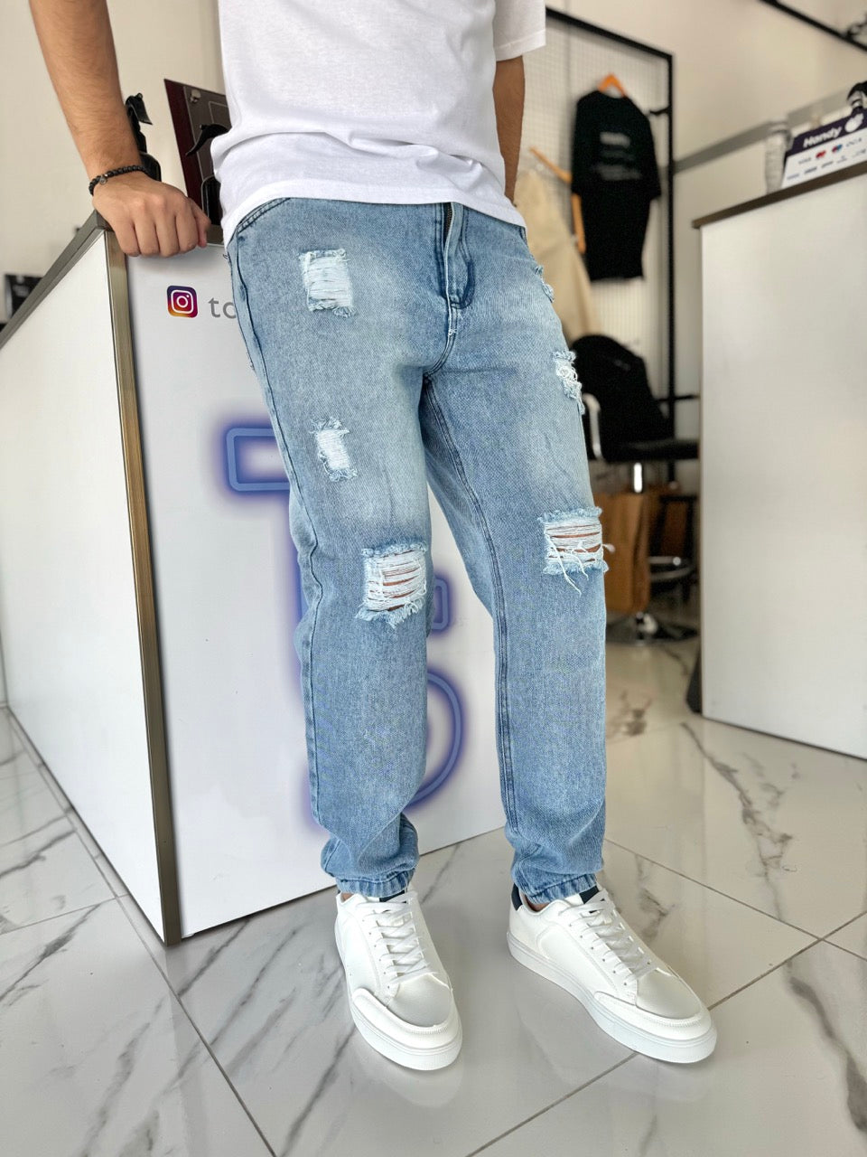 Mom jean rajado