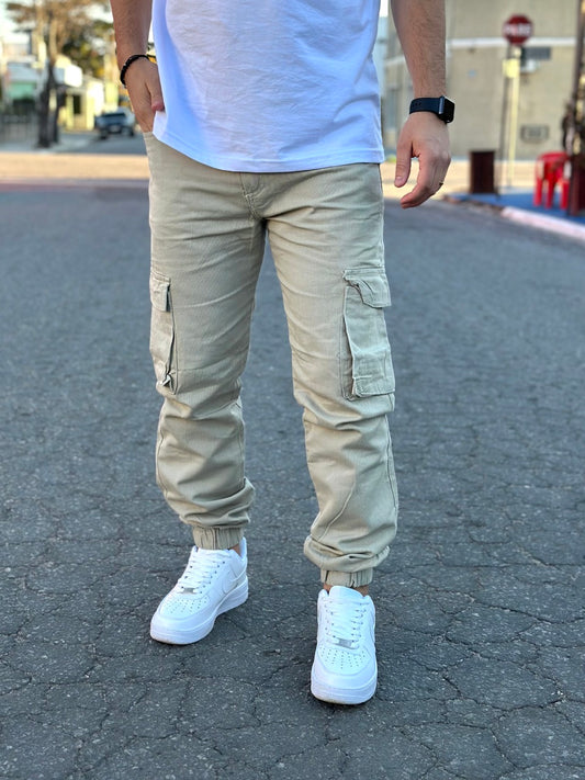 Jogger cargo beige