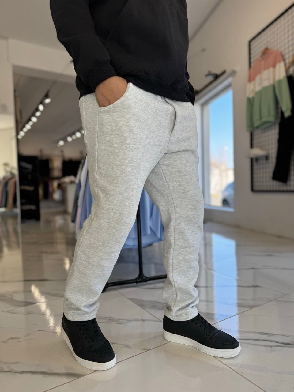 Jogging recto gris