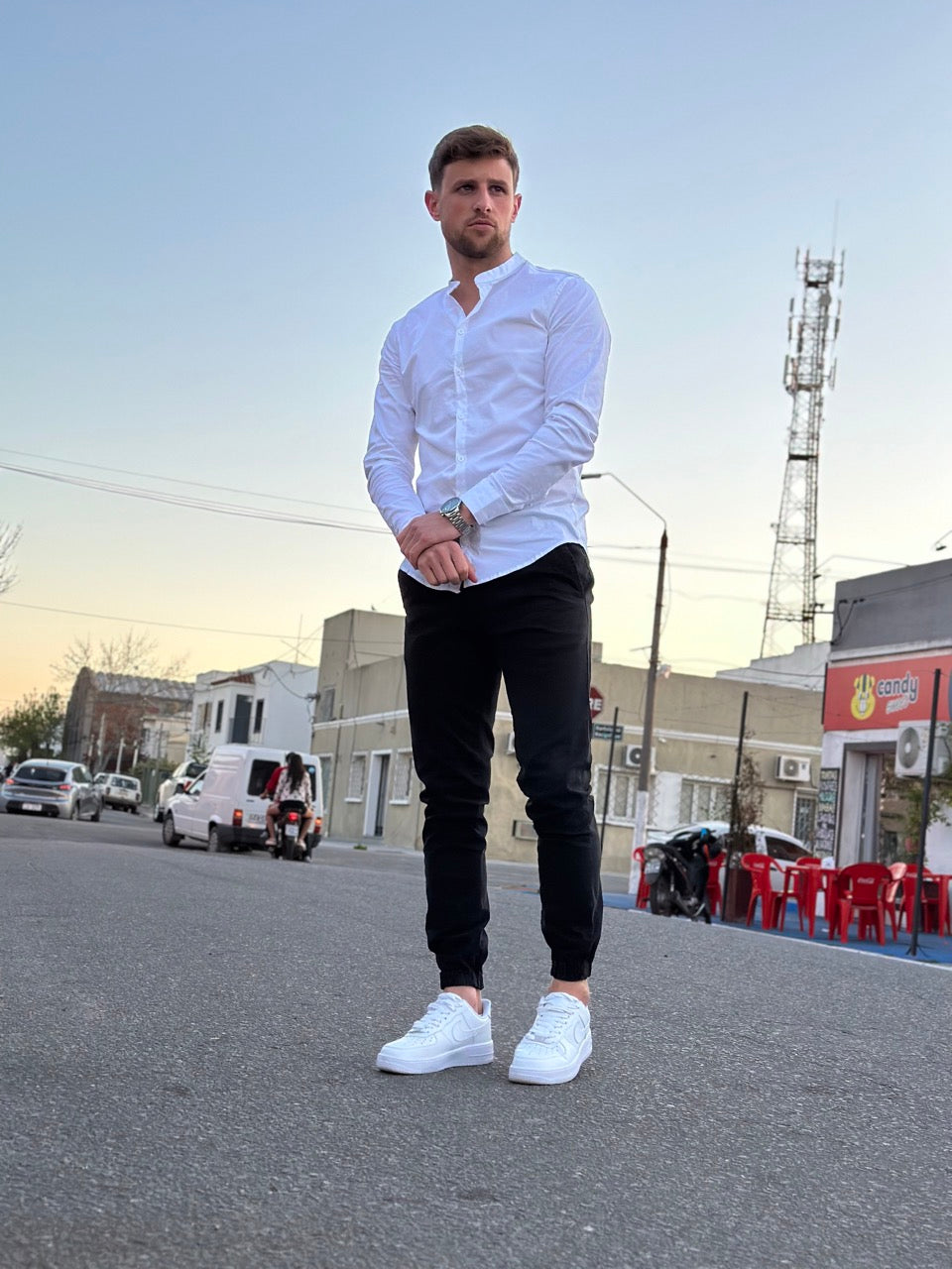 Camisa mao lisa blanca