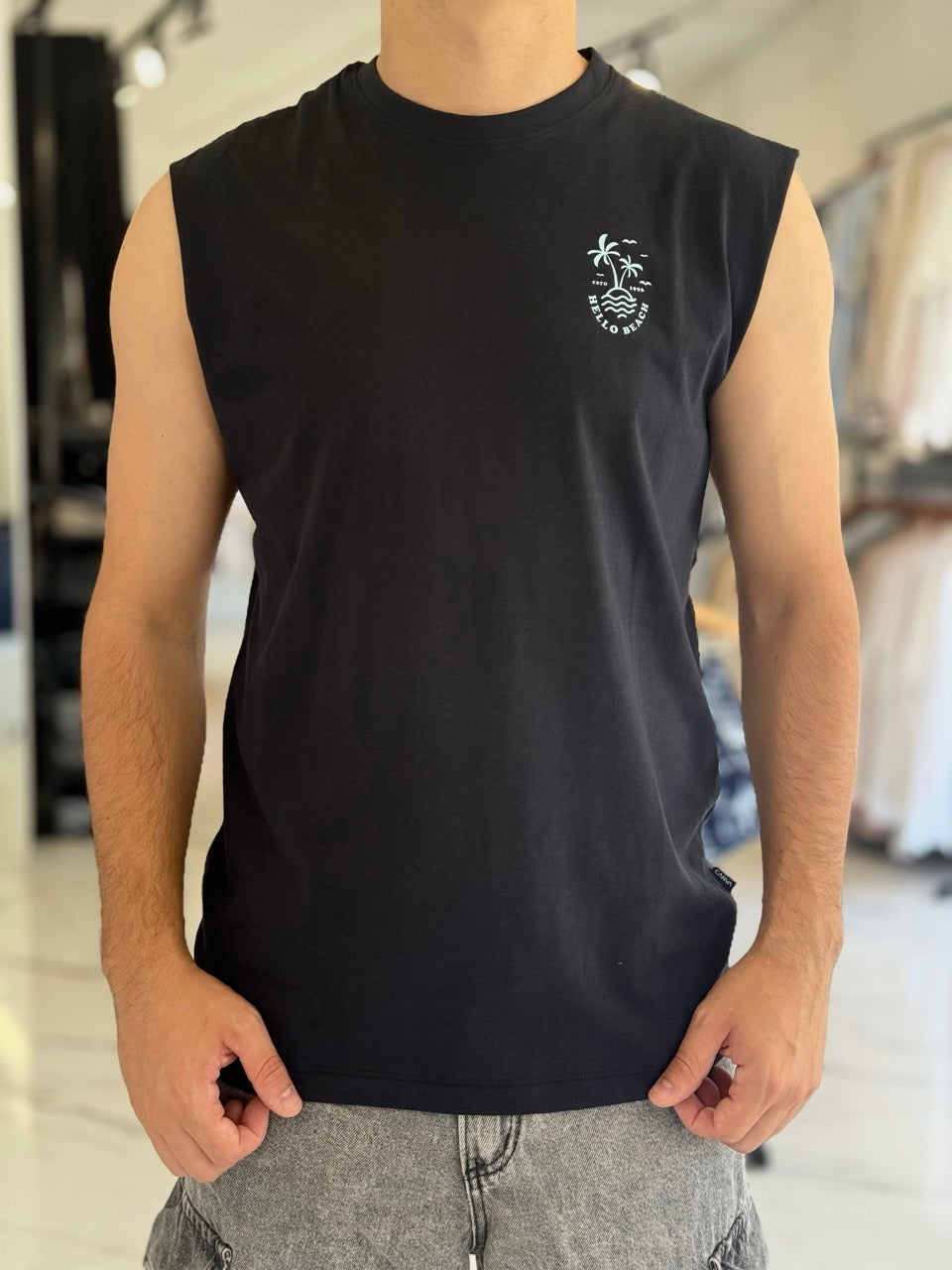 Musculosa "Hello Beach"