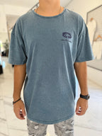 Remera oversize gastada azul “Samambaia”