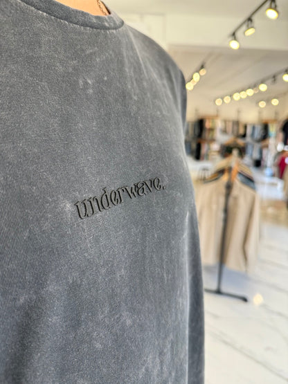 Remera oversize gastada negra “Senecio”