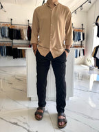 Pantalón de lino negro
