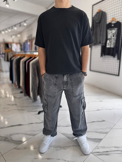 Remera boxy fit negra
