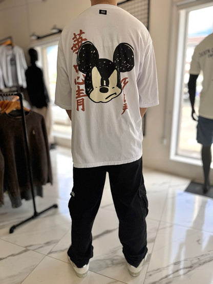 Remera oversize blanca “Mickey”