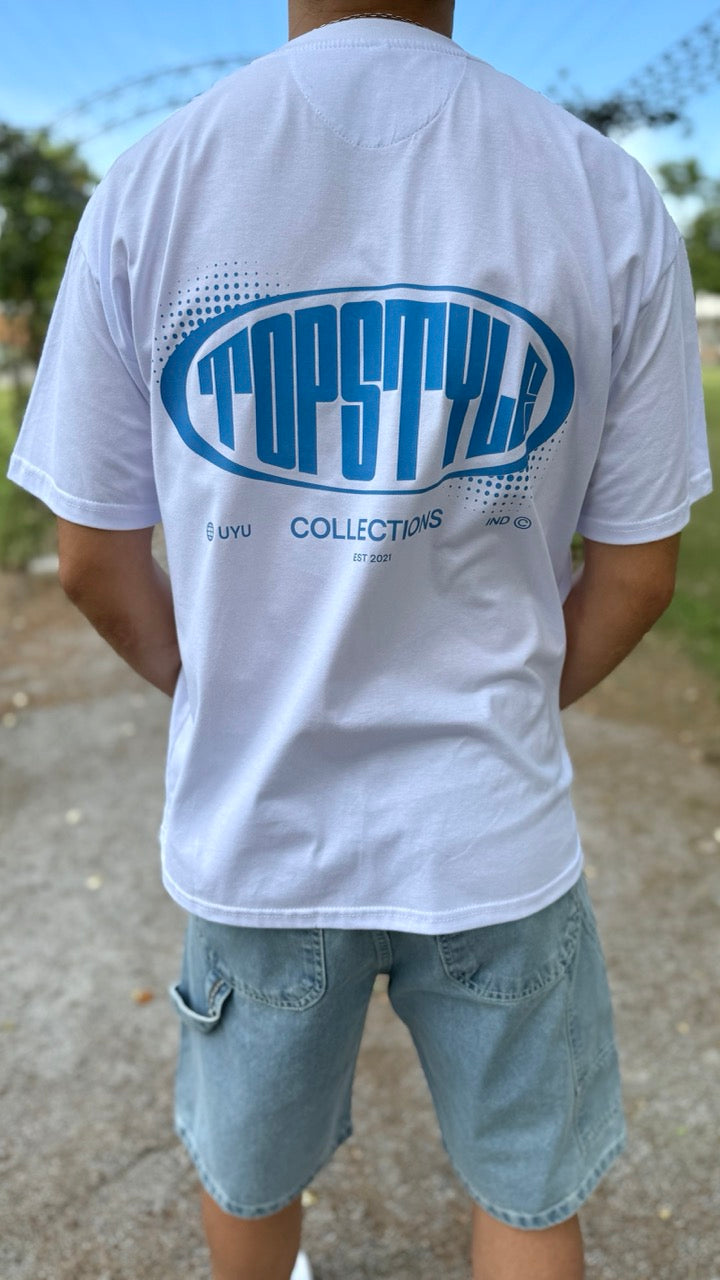 Remera oversize blanca "TOP STYLE"