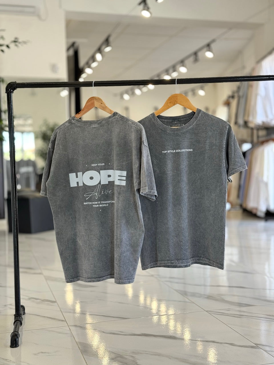 Remera oversize gastada "Hope"