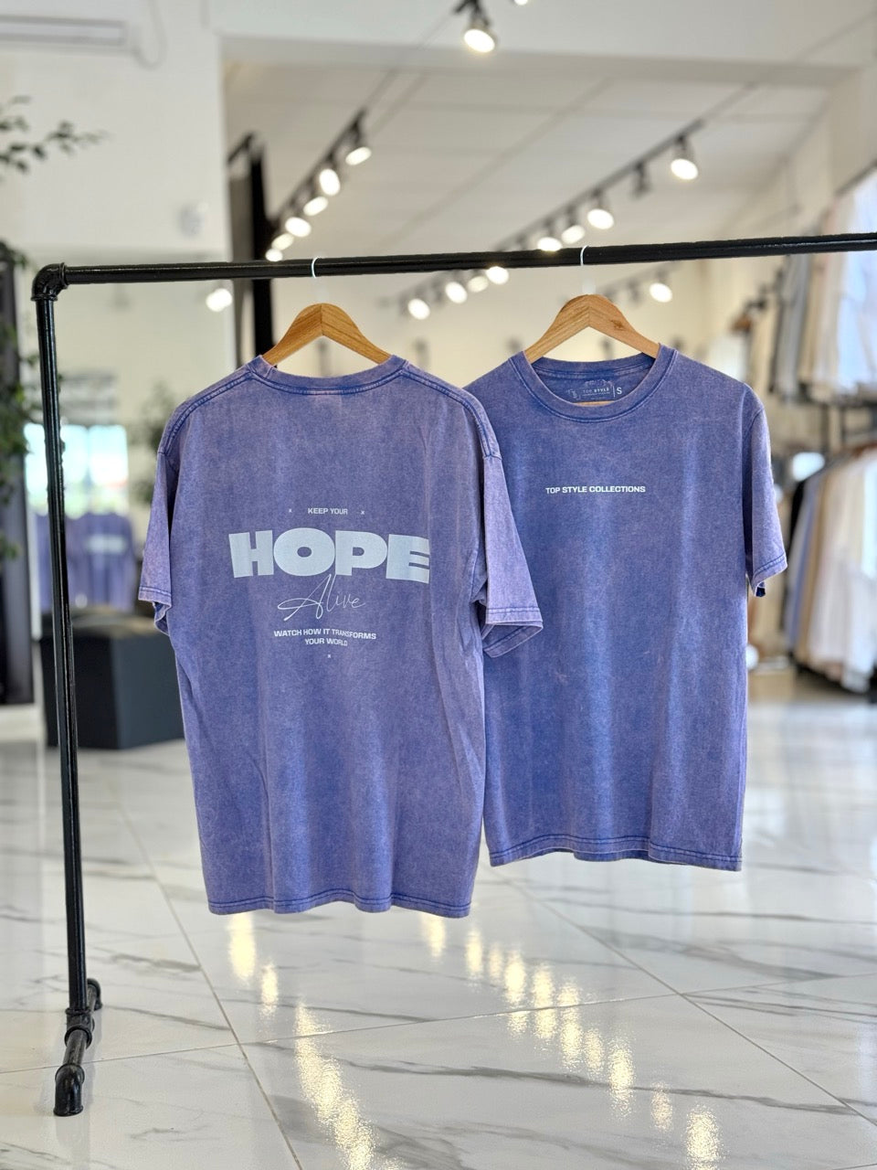 Remera oversize gastada "Hope"