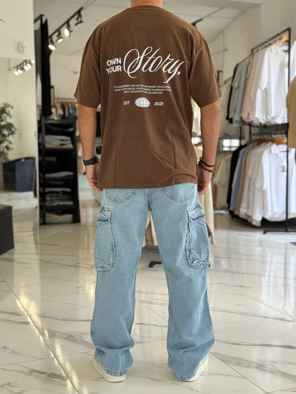 Remera oversize gastada "Story"