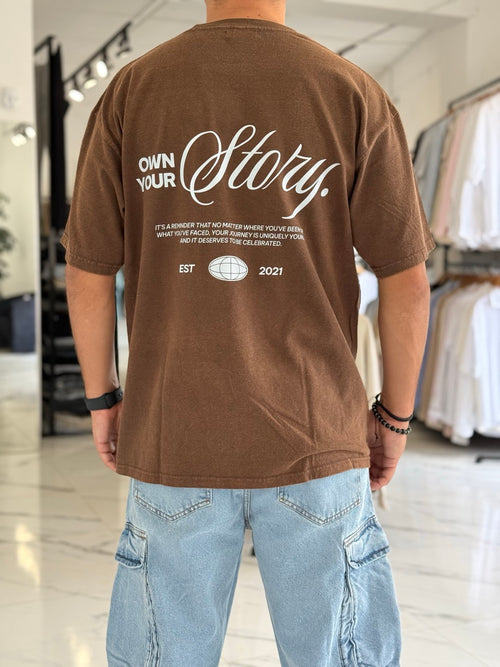 Remera oversize gastada "Story"