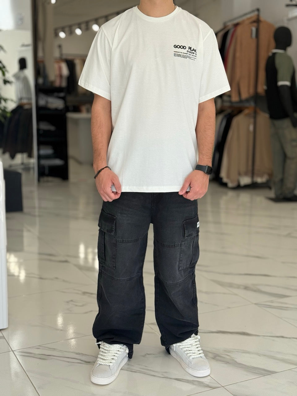 Remera oversize “Good Plan”