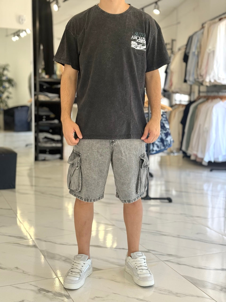 Remera oversize gastada "Auto"