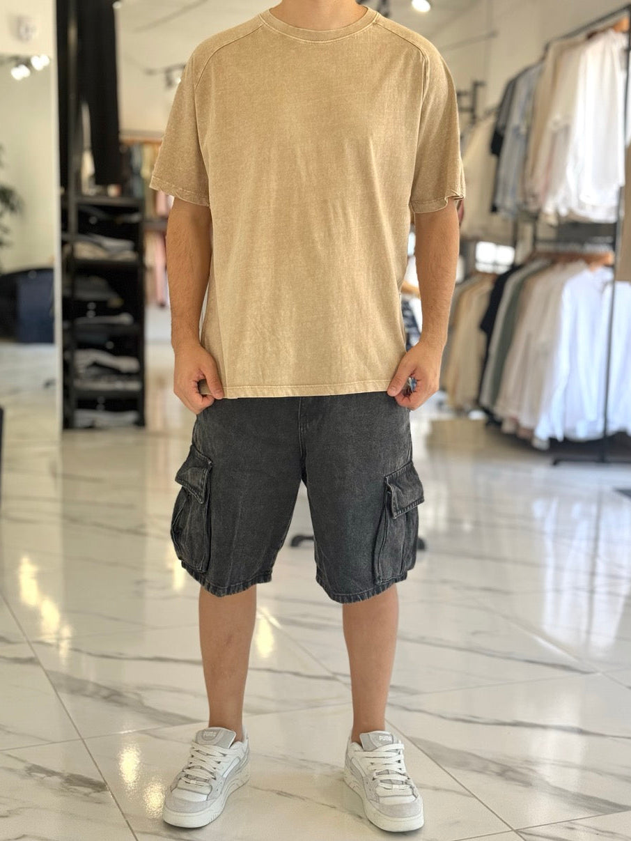 Remera oversize gastada lisa