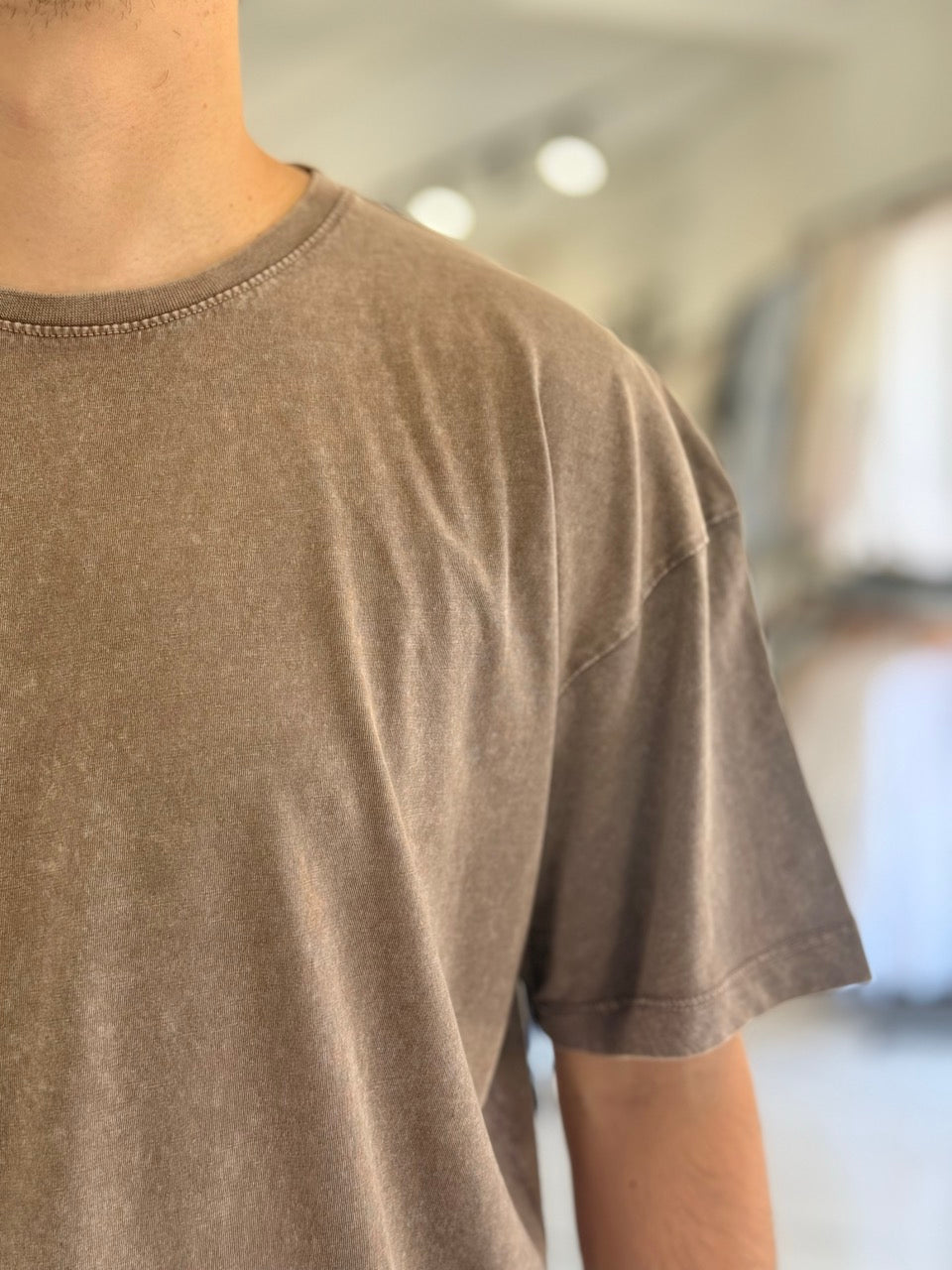 Remera oversize gastada lisa