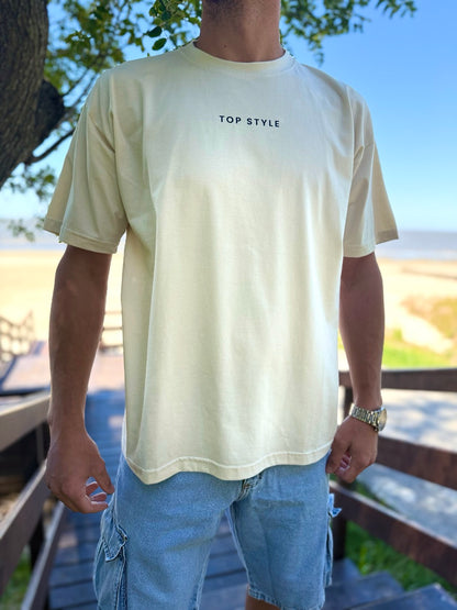 Remera oversize beige "surfers"