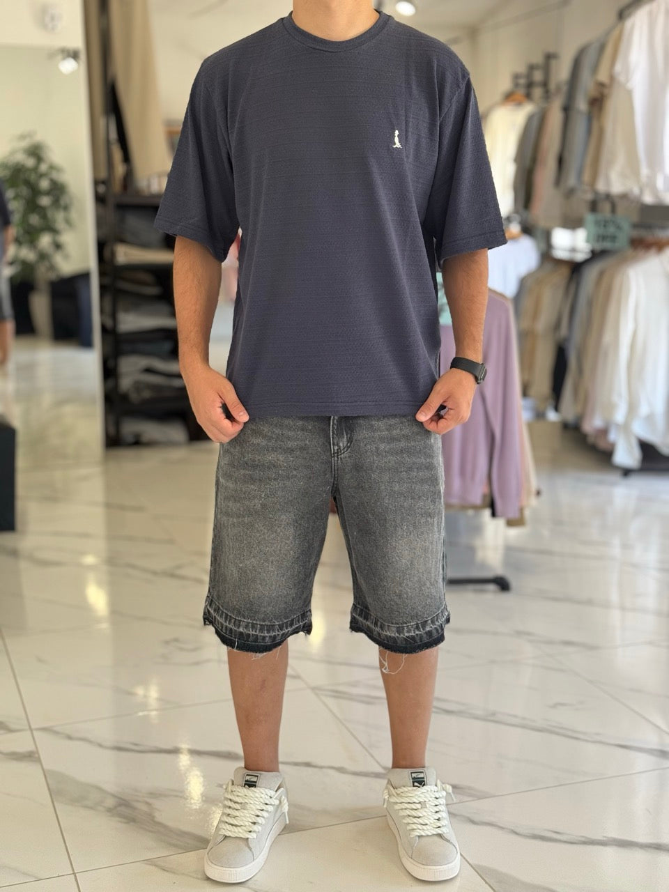 Remera oversize tejida